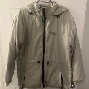 Vintage Audvik Khaki Hooded Jacket with Black Accents